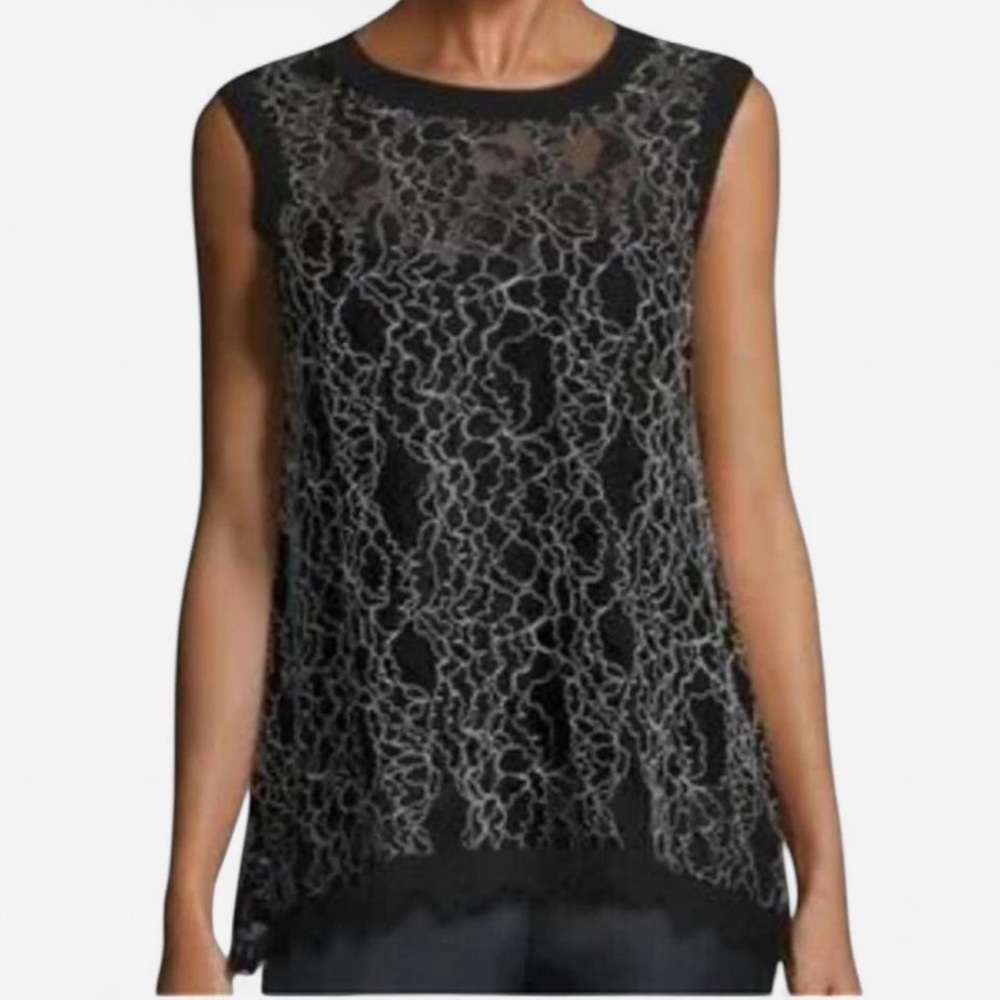 Generation Love Black Lace Sleeveless Blouse